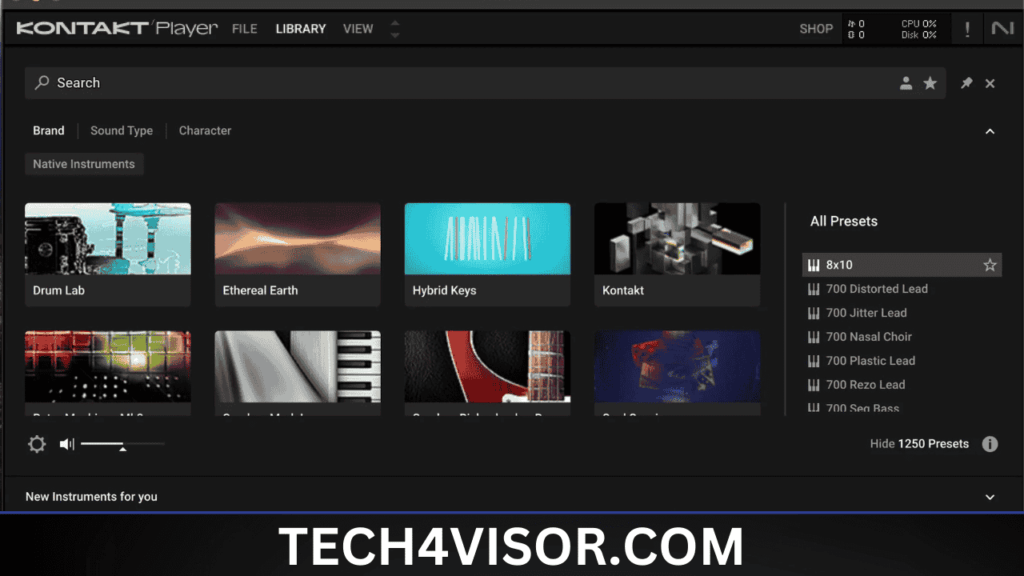 a screen shot of Native Instruments Kontakt 7 STANDALONE |Tech4visor 